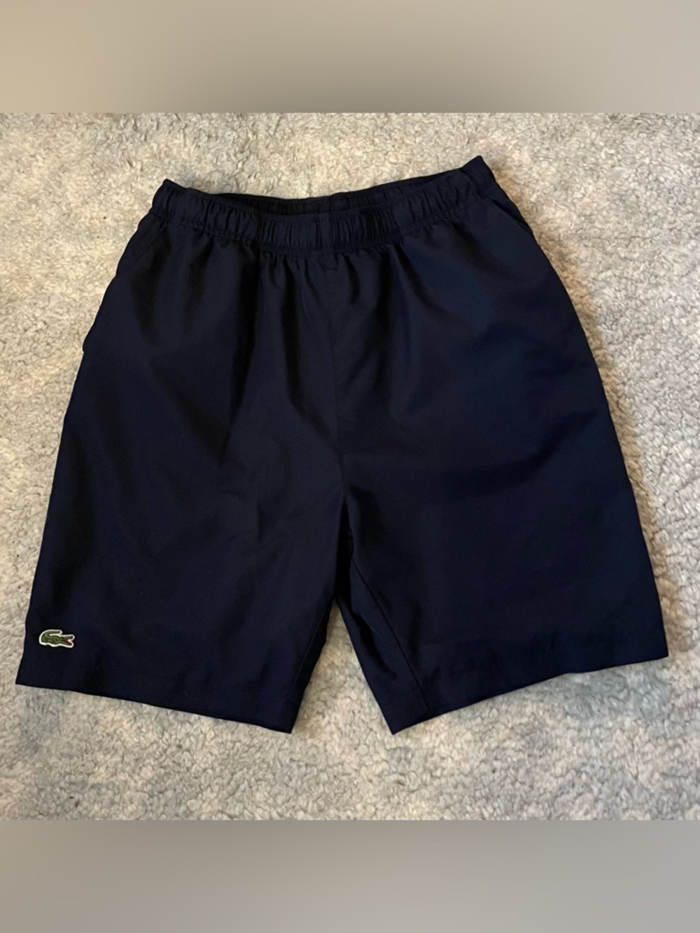 Lacoste Boys Navy Athletic Elastic-Waist Shorts - Size 12
